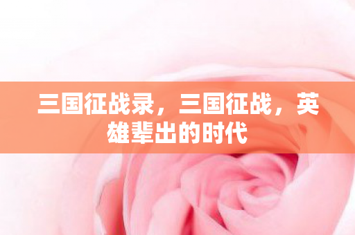 三国征战录,三国征战,英雄辈出的时代 三国征战录,三国征战,英雄辈出的时代