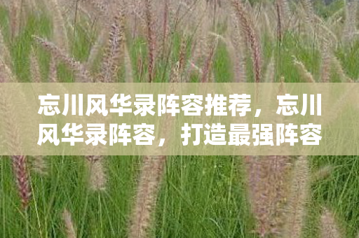 忘川风华录阵容推荐,忘川风华录阵容,打造最强阵容,征战忘川 忘川风华录阵容推荐,忘川风华录阵容,打造最强阵容,征战忘川