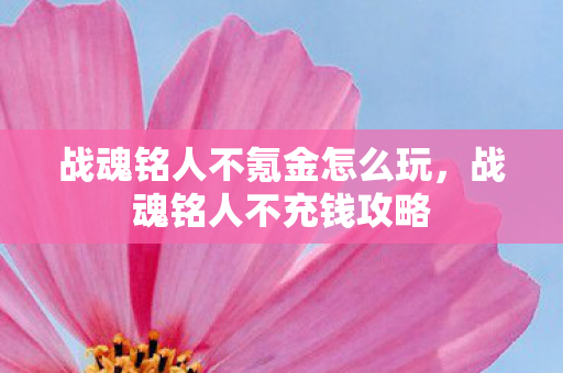 战魂铭人不氪金怎么玩,战魂铭人不充钱攻略 战魂铭人不氪金怎么玩,战魂铭人不充钱攻略