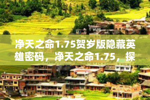 75贺岁版隐藏英雄密码图片