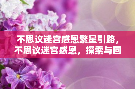不思议迷宫感恩繁星引路，不思议迷宫感恩，探索与回馈的奇妙之旅
