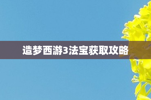 造梦西游3法宝获取攻略 造梦西游3法宝获取攻略