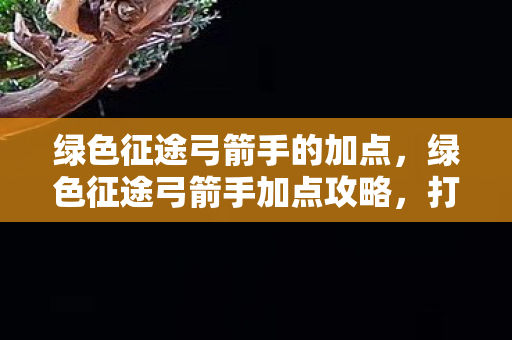 绿色征途弓箭手的加点,绿色征途弓箭手加点攻略,打造高效输出角色 绿色征途弓箭手的加点,绿色征途弓箭手加点攻略,打造高效输出角色