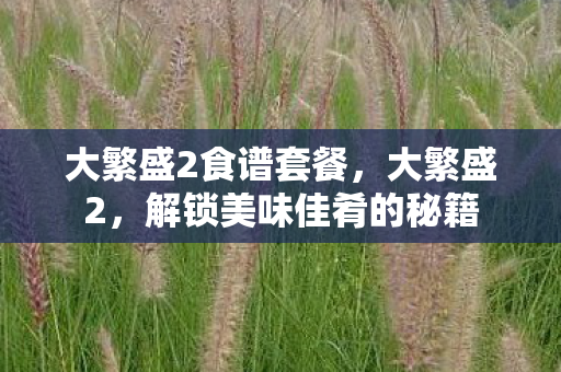 大繁盛2食谱套餐，大繁盛2，解锁美味佳肴的秘籍