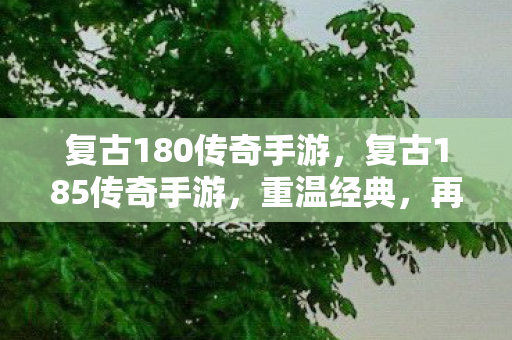复古180传奇手游，复古185传奇手游，重温经典，再续传奇