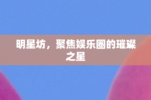 明星坊，聚焦娱乐圈的璀璨之星