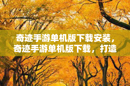 奇迹手游单机版下载安装,奇迹手游单机版下载,打造你的专属游戏世界 奇迹手游单机版下载安装,奇迹手游单机版下载,打造你的专属游戏世界