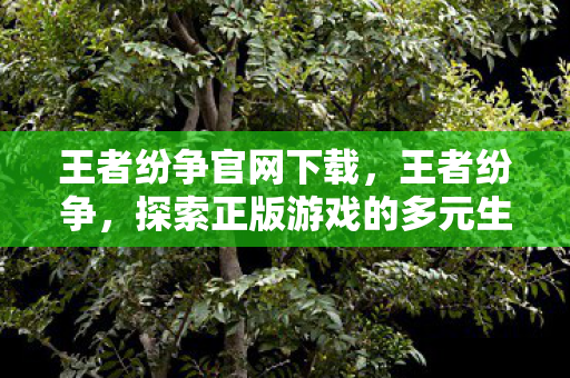 王者纷争官网下载，王者纷争，探索正版游戏的多元生态与公平竞争