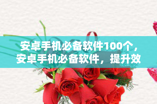 安卓手机必备软件100个，安卓手机必备软件，提升效率与生活的神器