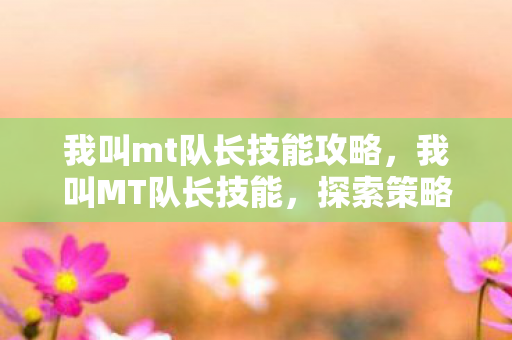 我叫mt队长技能攻略,我叫MT队长技能,探索策略与战斗艺术的深度解析 我叫mt队长技能攻略,我叫MT队长技能,探索策略与战斗艺术的深度解析
