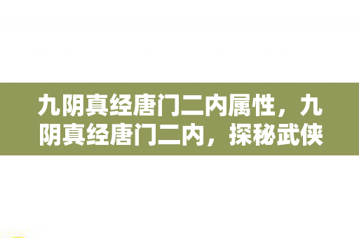 九阴真经唐门二内属性,九阴真经唐门二内,探秘武侠世界的独特内功心法 九阴真经唐门二内属性,九阴真经唐门二内,探秘武侠世界的独特内功心法
