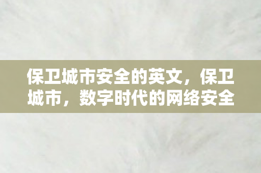 保卫城市安全的英文,保卫城市,数字时代的网络安全挑战与应对策略 保卫城市安全的英文,保卫城市,数字时代的网络安全挑战与应对策略
