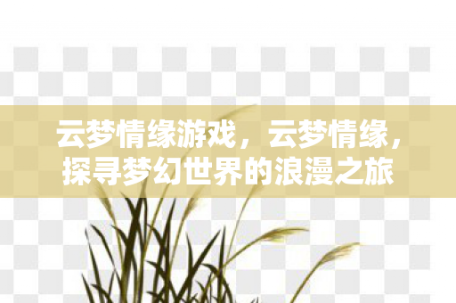 云梦情缘游戏,云梦情缘,探寻梦幻世界的浪漫之旅 云梦情缘游戏,云梦情缘,探寻梦幻世界的浪漫之旅