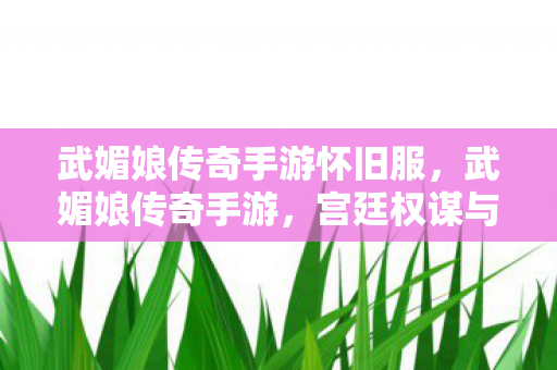 武媚娘传奇手游怀旧服,武媚娘传奇手游,宫廷权谋与绝美服饰的沉浸式体验 武媚娘传奇手游怀旧服,武媚娘传奇手游,宫廷权谋与绝美服饰的沉浸式体验