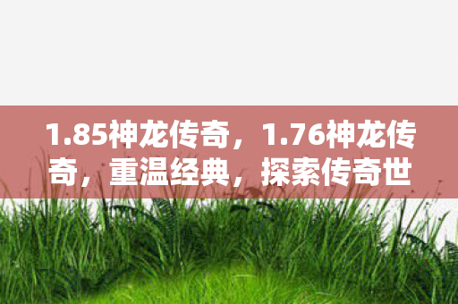 1.85神龙传奇，1.76神龙传奇，重温经典，探索传奇世界的无限可能
