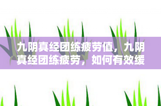 九阴真经团练疲劳值,九阴真经团练疲劳,如何有效缓解与提升效率 九阴真经团练疲劳值,九阴真经团练疲劳,如何有效缓解与提升效率