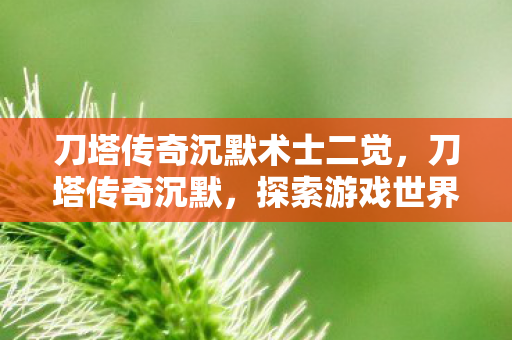 刀塔传奇沉默术士二觉,刀塔传奇沉默,探索游戏世界的深度与广度 刀塔传奇沉默术士二觉,刀塔传奇沉默,探索游戏世界的深度与广度