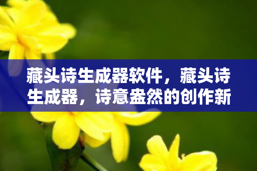 藏头诗生成器软件，藏头诗生成器，诗意盎然的创作新工具
