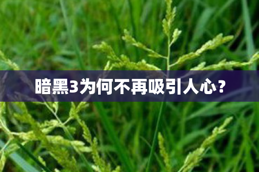 暗黑3为何不再吸引人心？