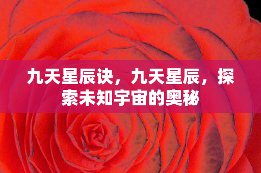 九天星辰诀,九天星辰,探索未知宇宙的奥秘 九天星辰诀,九天星辰,探索未知宇宙的奥秘