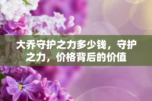 大乔守护之力多少钱，守护之力，价格背后的价值