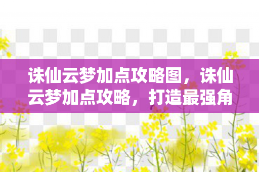 诛仙云梦加点攻略图，诛仙云梦加点攻略，打造最强角色