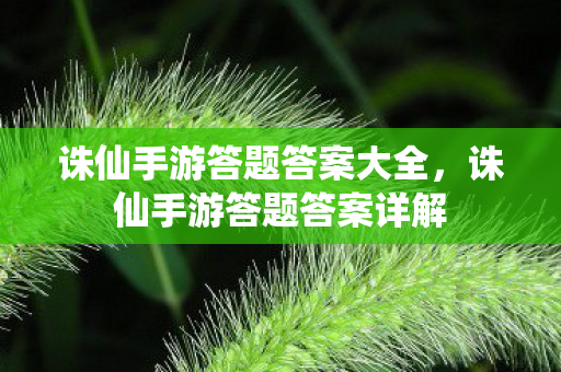 诛仙手游答题答案大全,诛仙手游答题答案详解 诛仙手游答题答案大全,诛仙手游答题答案详解