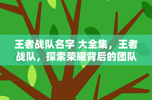 王者战队名字 大全集,王者战队,探索荣耀背后的团队力量 王者战队名字 大全集,王者战队,探索荣耀背后的团队力量