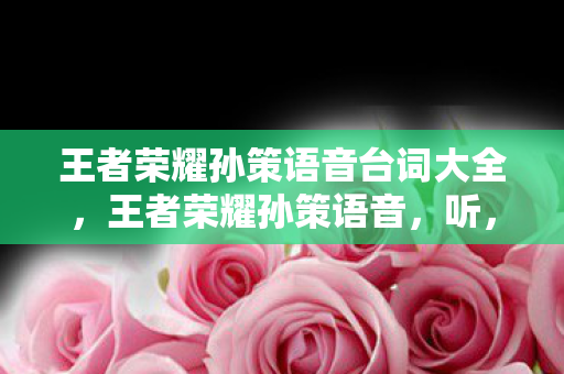 王者荣耀孙策语音台词大全,王者荣耀孙策语音,听,那是江潮的声音 王者荣耀孙策语音台词大全,王者荣耀孙策语音,听,那是江潮的声音