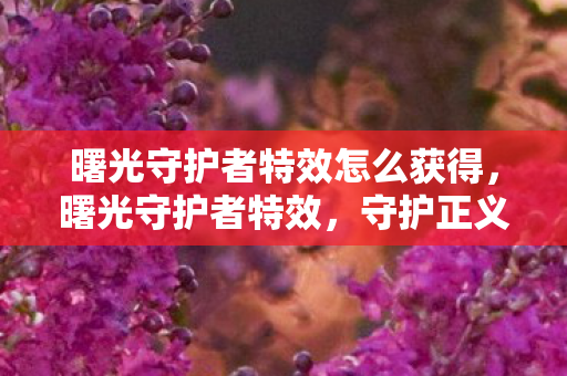 曙光守护者特效怎么获得,曙光守护者特效,守护正义,照亮希望 曙光守护者特效怎么获得,曙光守护者特效,守护正义,照亮希望