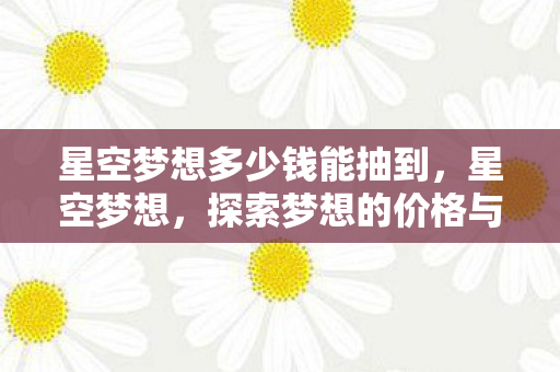 星空梦想多少钱能抽到,星空梦想,探索梦想的价格与价值 星空梦想多少钱能抽到,星空梦想,探索梦想的价格与价值