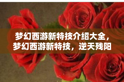 梦幻西游新特技介绍大全，梦幻西游新特技，逆天残阳，重塑战斗格局