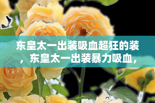 东皇太一出装吸血超狂的装，东皇太一出装暴力吸血，打造最强恢复能力
