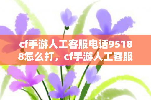 cf手游人工客服电话95188怎么打，cf手游人工客服电话，高效解决你的游戏问题