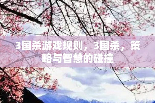 3国杀游戏规则,3国杀,策略与智慧的碰撞 3国杀游戏规则,3国杀,策略与智慧的碰撞