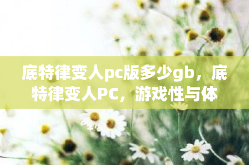 底特律变人pc版多少gb，底特律变人PC，游戏性与体验的深度剖析