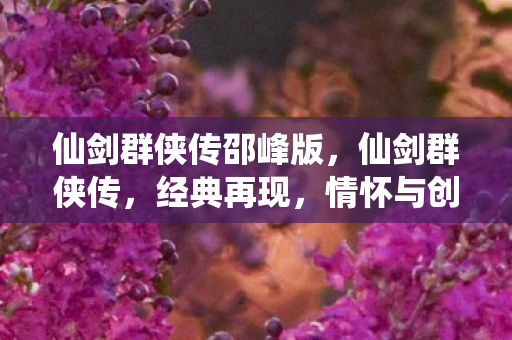 仙剑群侠传邵峰版，仙剑群侠传，经典再现，情怀与创新的交织