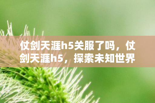 仗剑天涯h5关服了吗,仗剑天涯h5,探索未知世界的武侠之旅 仗剑天涯h5关服了吗,仗剑天涯h5,探索未知世界的武侠之旅