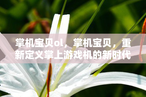 掌机宝贝ol,掌机宝贝,重新定义掌上游戏机的新时代 掌机宝贝ol,掌机宝贝,重新定义掌上游戏机的新时代