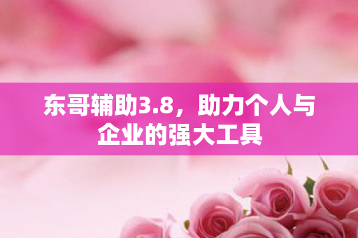 东哥辅助3.8,助力个人与企业的强大工具 东哥辅助3.8,助力个人与企业的强大工具