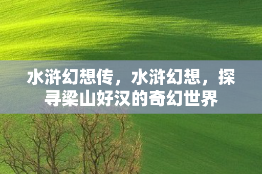 水浒幻想传,水浒幻想,探寻梁山好汉的奇幻世界 水浒幻想传,水浒幻想,探寻梁山好汉的奇幻世界