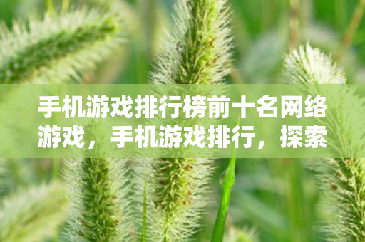 手机游戏排行榜前十名网络游戏图片