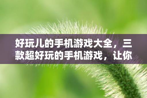 好玩儿的手机游戏大全,三款超好玩的手机游戏,让你欲罢不能! 好玩儿的手机游戏大全,三款超好玩的手机游戏,让你欲罢不能!