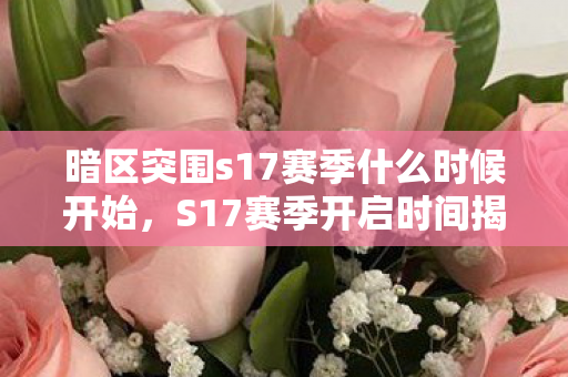 暗区突围s17赛季什么时候开始，S17赛季开启时间揭秘，荣耀征程再启新篇