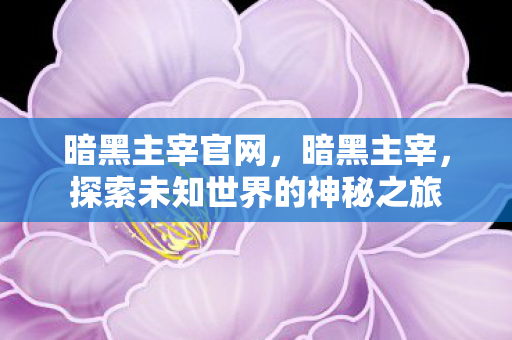 暗黑主宰官网,暗黑主宰,探索未知世界的神秘之旅 暗黑主宰官网,暗黑主宰,探索未知世界的神秘之旅