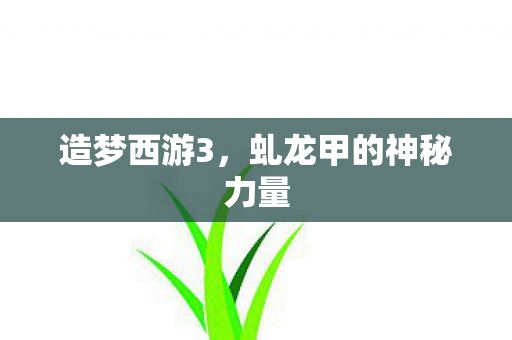 造梦西游3,虬龙甲的神秘力量 造梦西游3,虬龙甲的神秘力量