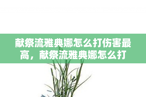 献祭流雅典娜怎么打伤害最高，献祭流雅典娜怎么打
