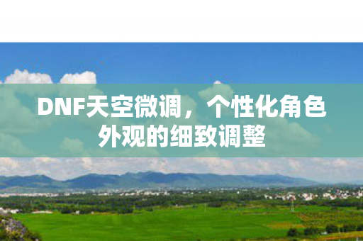 DNF天空微调,个性化角色外观的细致调整 DNF天空微调,个性化角色外观的细致调整