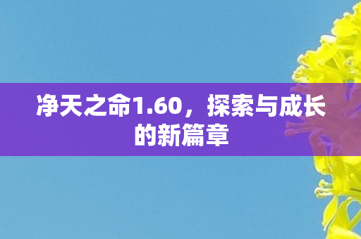 净天之命1.60,探索与成长的新篇章 净天之命1.60,探索与成长的新篇章