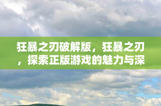 狂暴之刃破解版,狂暴之刃,探索正版游戏的魅力与深度 狂暴之刃破解版,狂暴之刃,探索正版游戏的魅力与深度